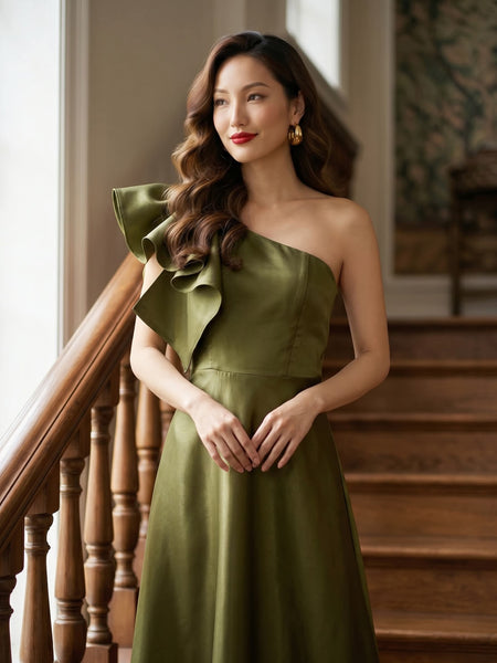 Wyne Dress (Gazar Fabric)