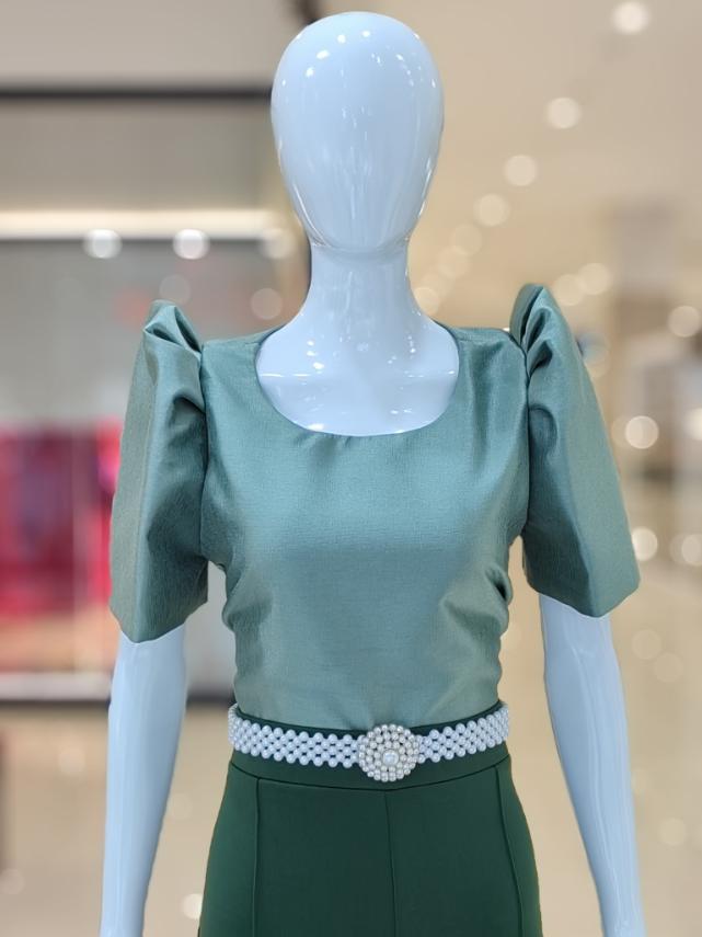 Mutya Top (Metallic Gazar Fabric)